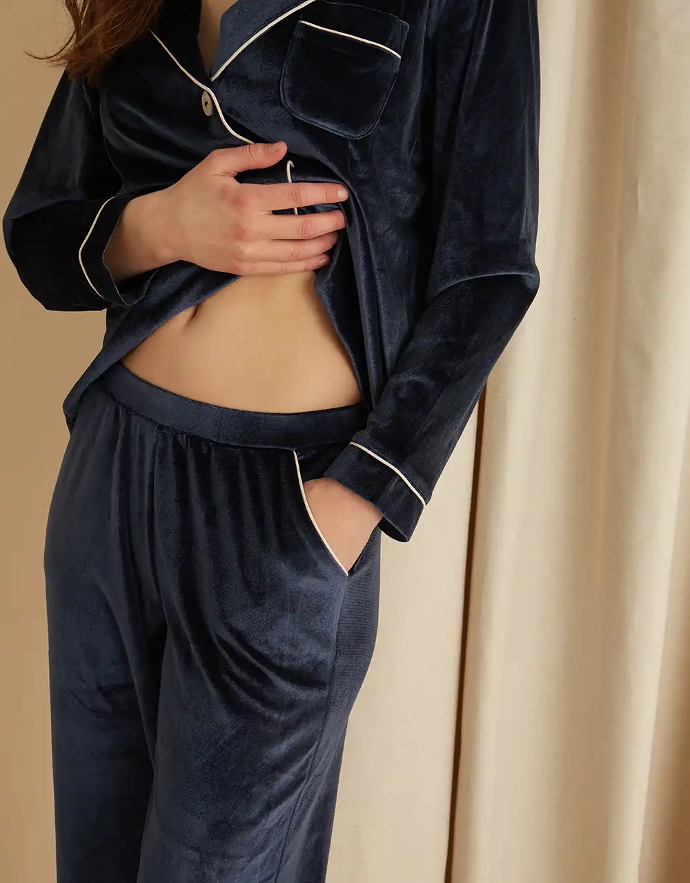 lingerie pantalon pyjama Janet Bleu Evening 49 € Girls In Paris