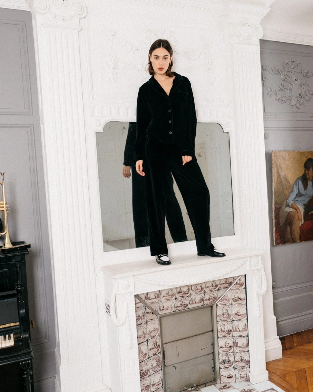 lingerie pantalon pyjama Isabella Noir forever 35 € Girls In Paris